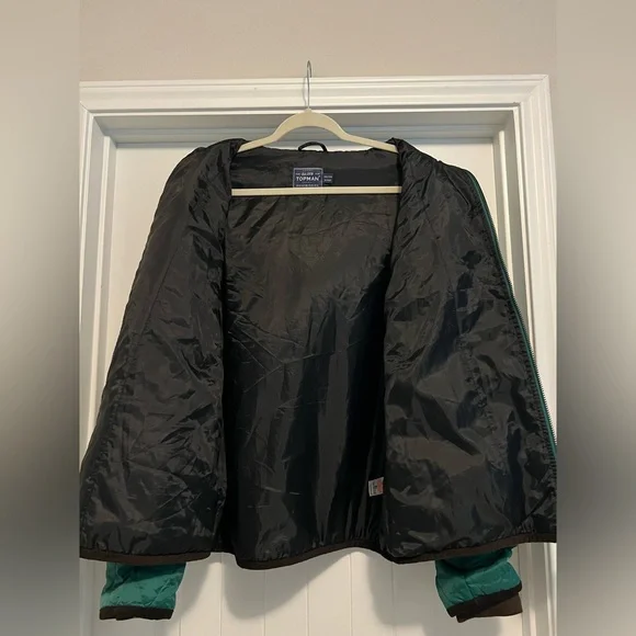 Topman Green Quilted Hooded Jacket XL Men’s Lightweight Zip Up Coat | Comfy Cozy - Picture 6 of 9